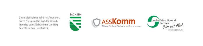 Logo der Fördermittelgebenden Land Sachsen und ASSKOMM