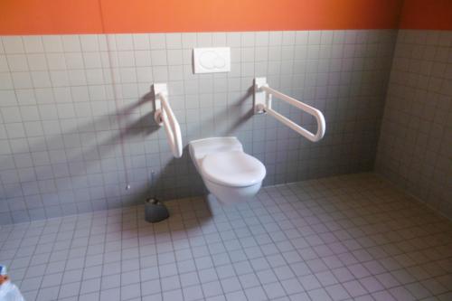 Rollstuhl-WC Hinterhaus