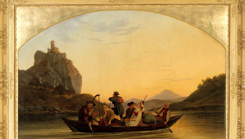 Foto des Gemäldes "Die Überfahrt am Schreckenstein" von L. Richter