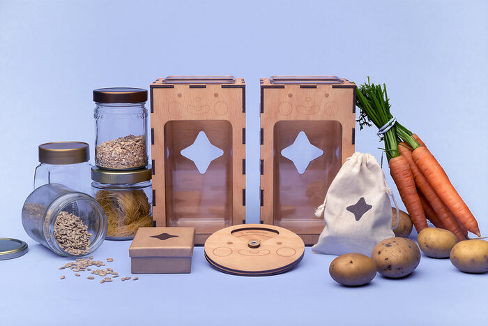 Projektmaterialien - Boxen mit Lebensmitteln