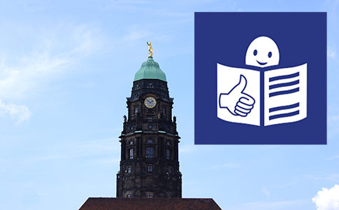 Bild zeigt den Rathaus-Turm in Dresden