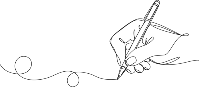 Kontinuierliche Einzelstrichzeichnung von Handschrift oder Zeichnung mit Stift