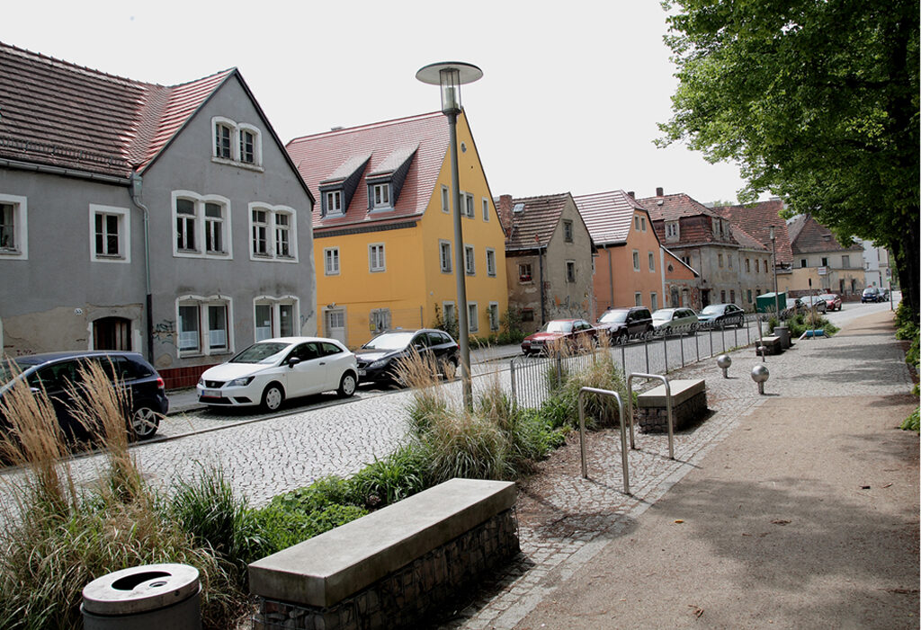 An der Hofmühlenstraße liegen die ältesten Häuser Plauens. Hier ist der historische Dorfkern