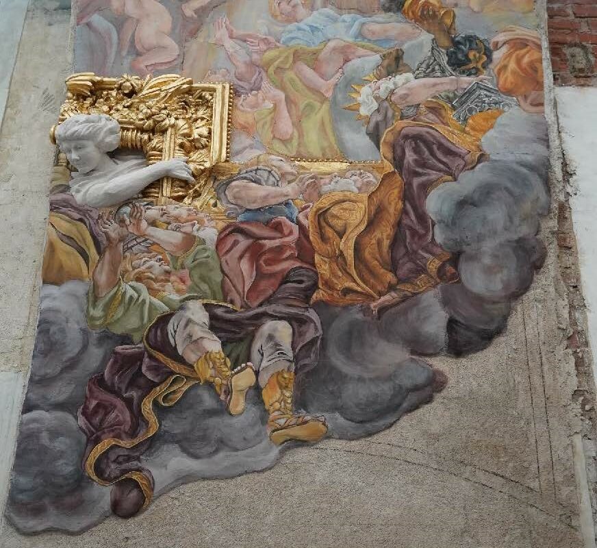 Rekonstruktion der Deckengestaltung Langhaus der Chiesa il Gesú in Rom