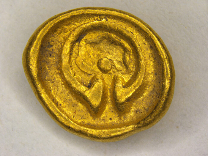 Erstpräsentation einer keltischen Goldmünze - Rückseite