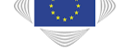 Logo mit dem Symbol der EU: goldener Sternenkranz auf blauem Hintergrund