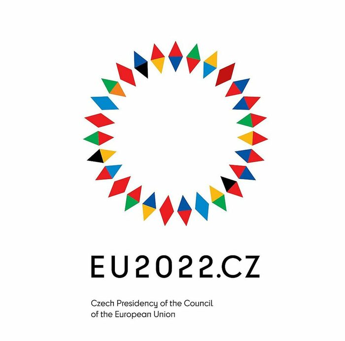 Logo der EU-Ratspräsidentschaft: Kreis aus 27 Rauten