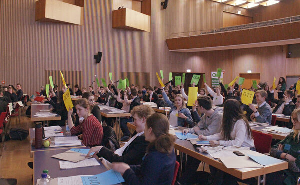 Abstimmung im Plenarsaal des Dresdner Rauthauses