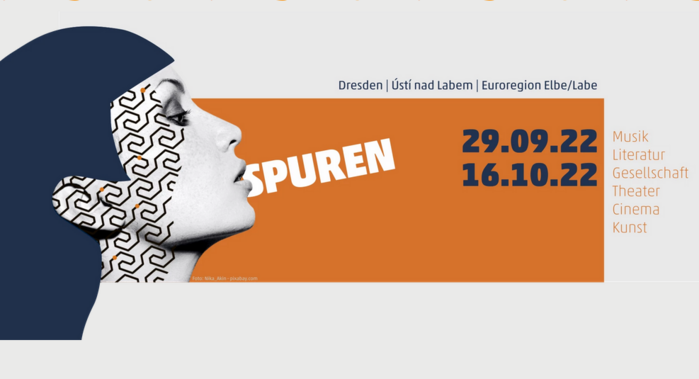 Banner der Tschechisch-Deutschen Kulturtage mit Profil eines Frauenkopfes