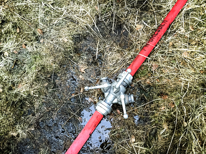 Verteiler bei einem Waldbrand