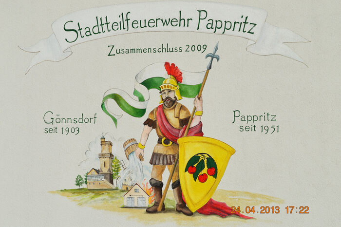 Karte zum Zusammenschluss der FFW Gönnsdorf und Pappritz 2009