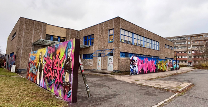 Graffiti auf Siebdruckplatten