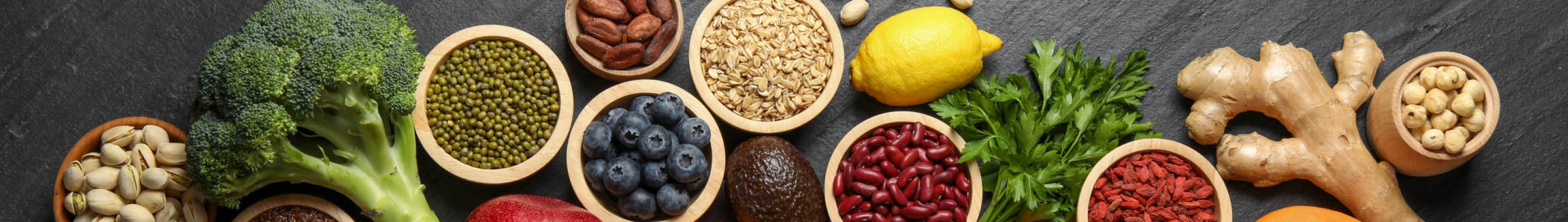 Verschiedene gesunde Lebensmittel