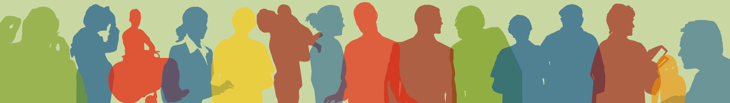 Silhouetten unterschiedlicher Menschen