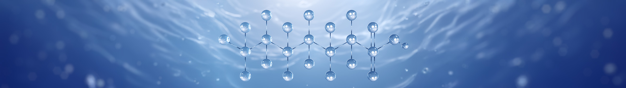 Grafik eines PFAS-Molek&uuml;ls im Wasser