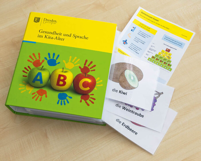 der Ordner mit einigen darin enthaltenen Arbeitsblättern und Materialien