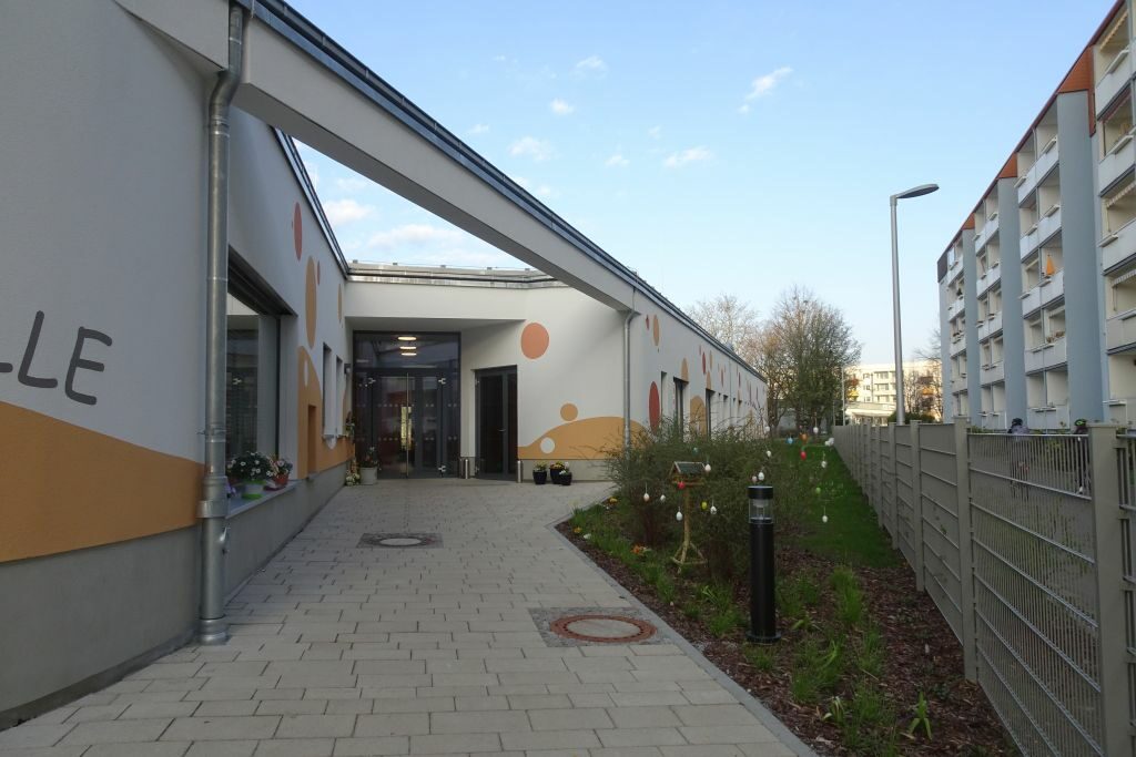 Rückansicht der Kindertageseinrichtung Mockethaler Straße 1