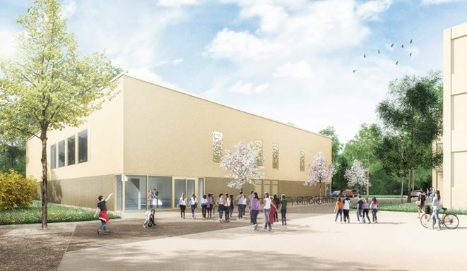 Visualisierung der neuen Sporthalle für die 120. Grundschule