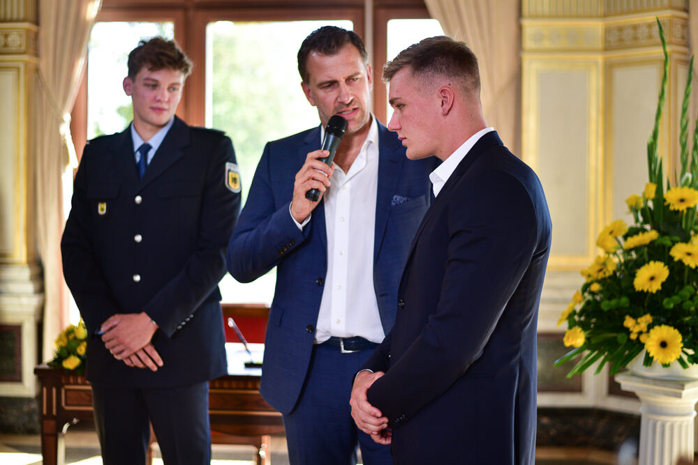 Benedikt Bachmann, Moderator Rene Kindermann,Jakob Kurschat
