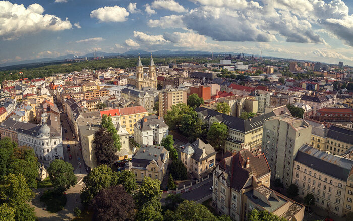 Blick auf Ostrava, die Hauptstadt der Region Mährisch-Schlesien.