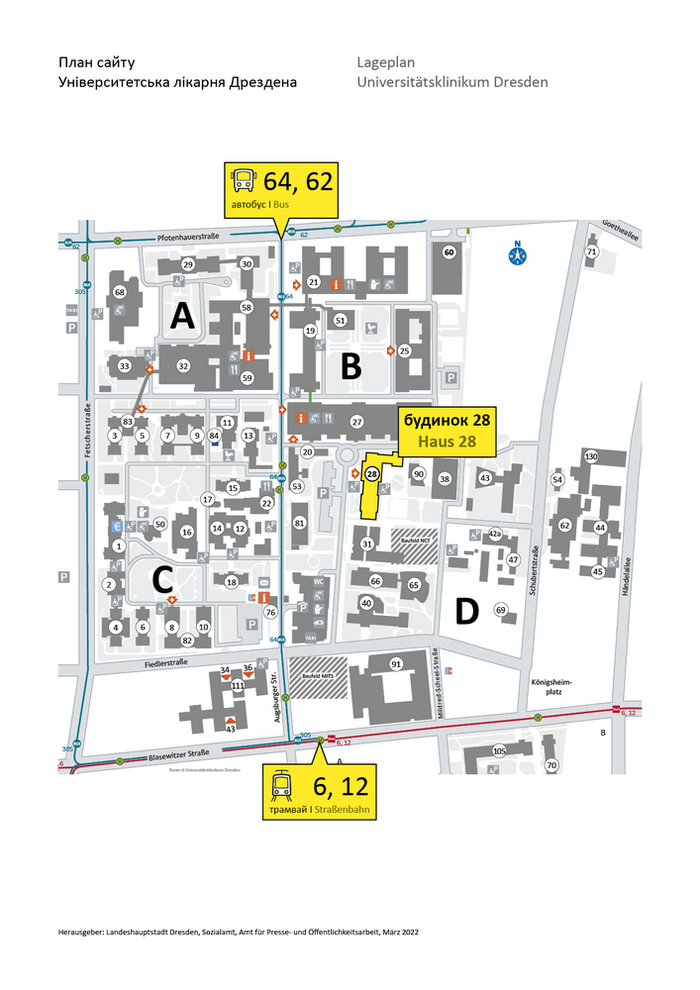 Lageplan Universitätsklinikum Dresden - Internationale Praxis