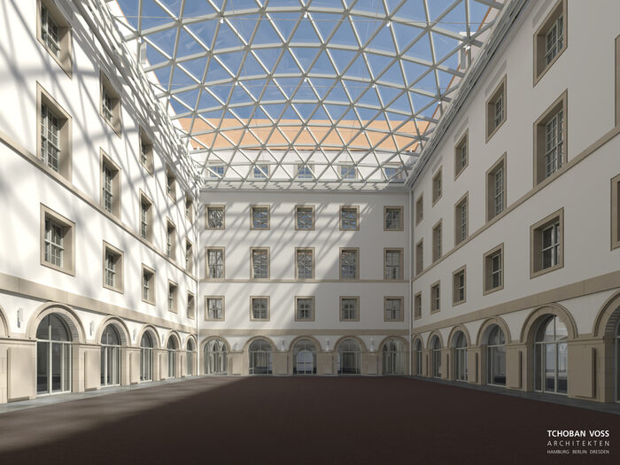 Visualisierung des Lichthofs © Tchoban Voss Architekten