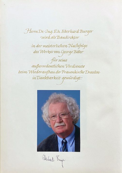 Begründungstext für die Ehrenbürgerschaft von Eberhard Burger