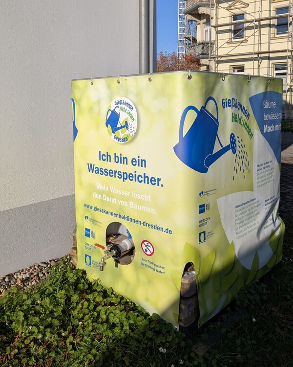 1.000-Liter-Wassertank aus dem Projekt „Gießkannenhelden“