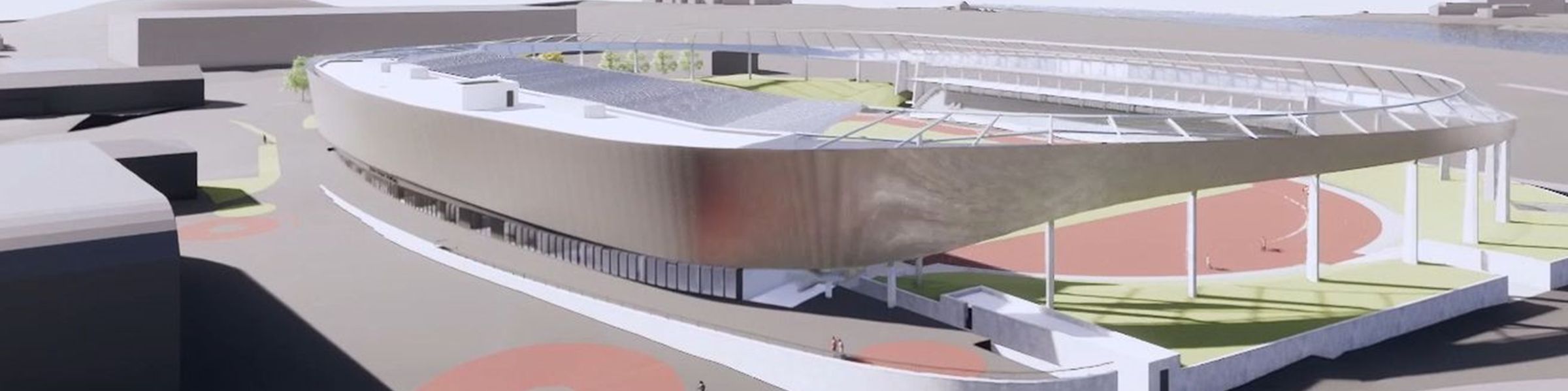 Visualisierung des um- und ausgebauten Heinz-Steyer-Stadion, Blick von Weißeritzstraße
