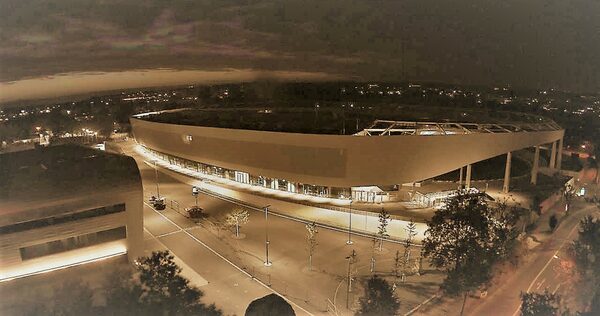 Heinz-Steyer-Stadion mit Plaza bei Nacht (bearbeitet)
