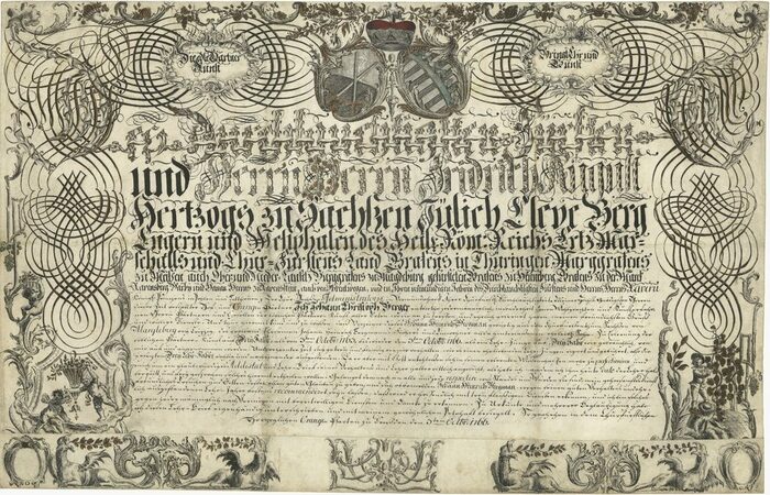 Lehrbrief für Johann Heinrich Bergmann, 3. Oktober 1766