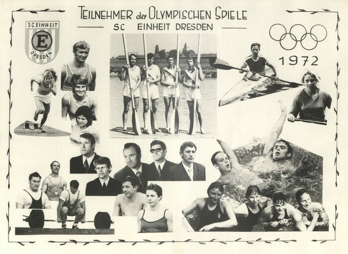 Collage der Dresdner Olympiateilnehmer von 1972