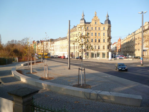 Foto: A.-Puschkin-Platz nach der Fertigstellung der Baumaßnahme