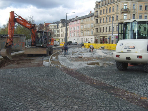 Foto: Puschkinplatz während der Bauausführung