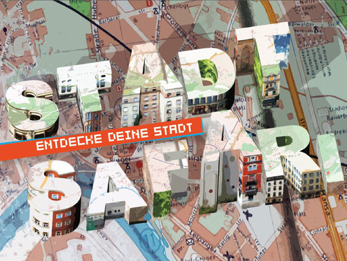 Stadtsafari-Flyer (Urheber: Kooperationsgemeinschaft u r b a n o f e e l, in Zusammenarbeit mit der CrossMedia Tour Dresden 2012 und dem Kinder- und Jugendhaus