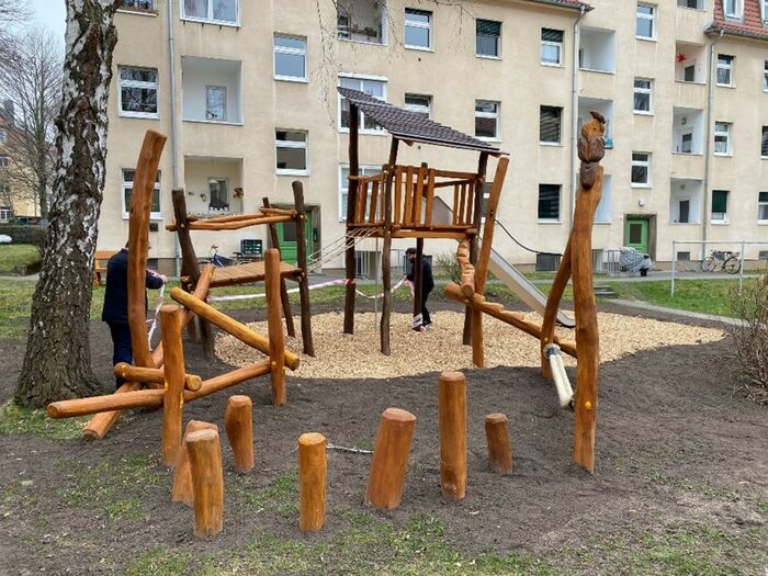 Neu gestalteter Spielplatz Deubener Straße im Jahr 2025