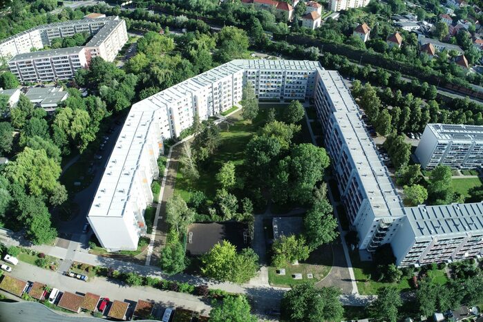 Wohngebiet am Spartenweg aus der Luft