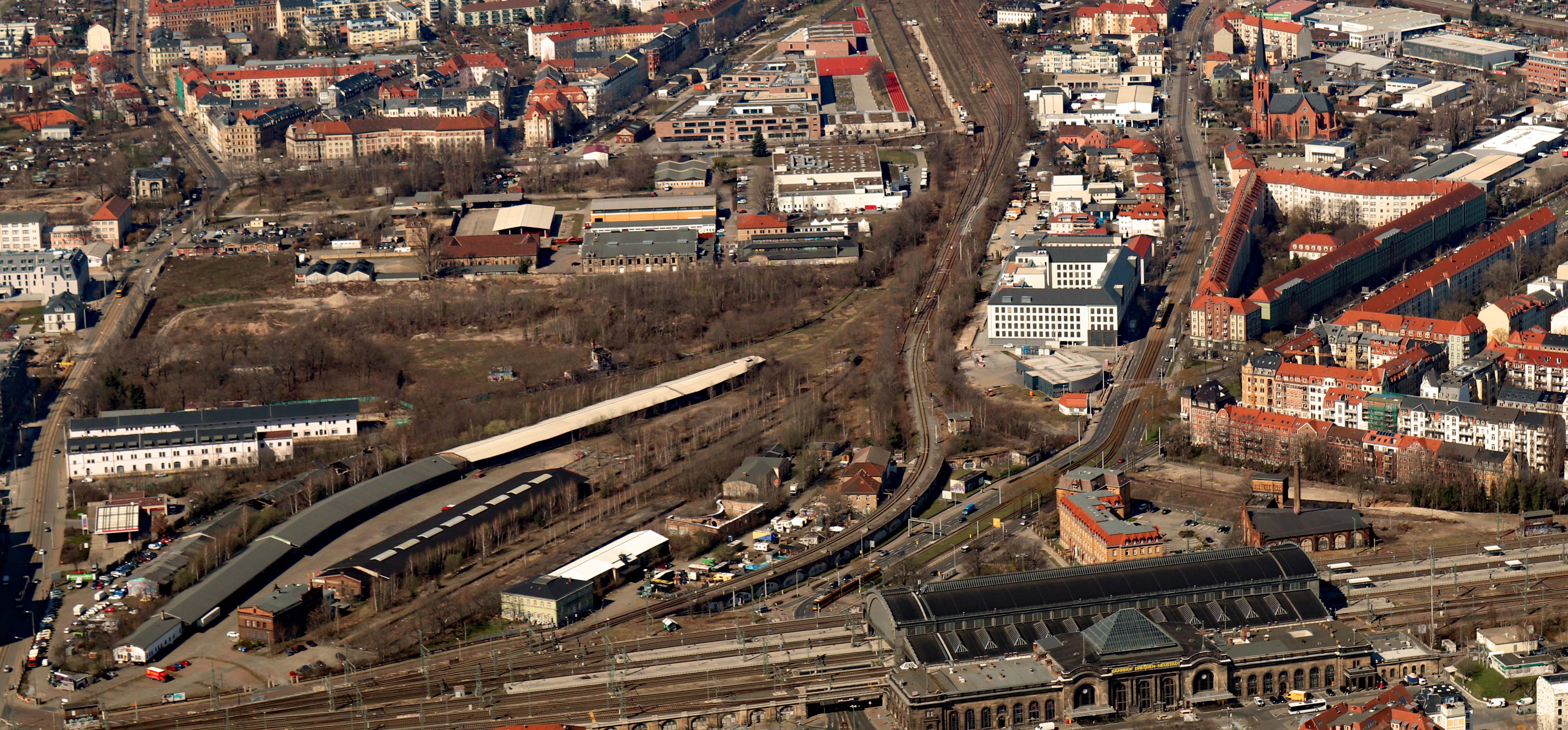 Alter Leipziger Bahnhof aus der Luft