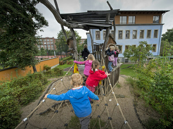 Gartenbereich in der Kindertagesstätte Himmelblau Leisniger Straße 70