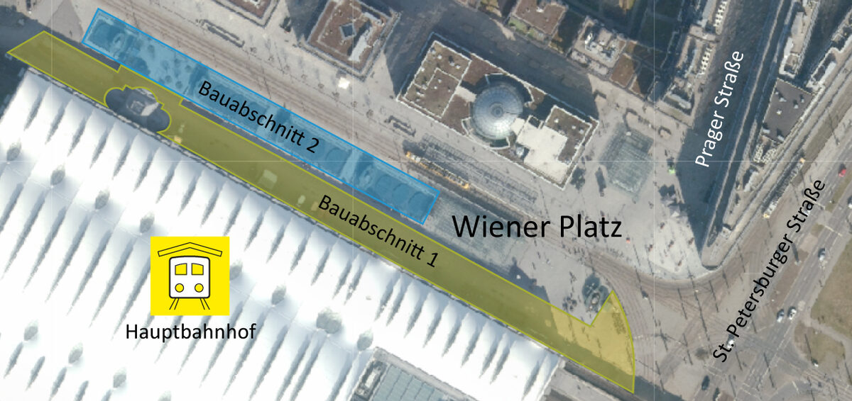 Bauabschnitte Neugestaltung Wiener Platz