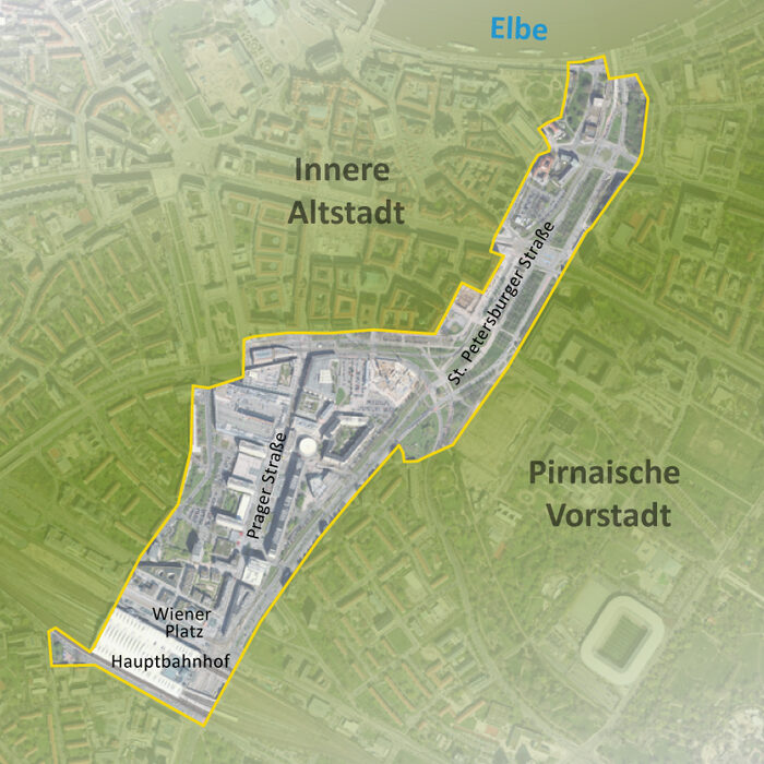 Fördergebiet "Lebenswertes Stadtzentrum" (Förderprogramm: Wachstum und nachhaltige Erneuerung)