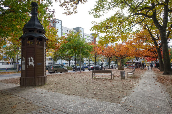 Auf dem Foto ist der Bönischplatz in der Johannstadt nach der Sanierung zu sehen.