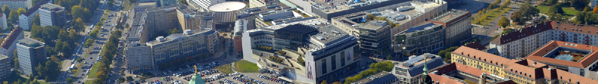 Luftbild des Dresdner Stadtzentrums