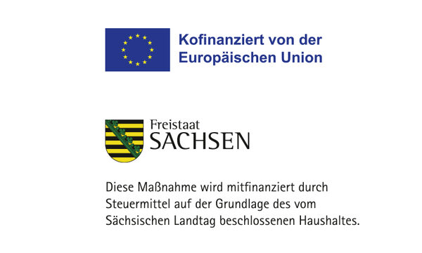 Logos der Förderpartner Europäische Union und Freistaat Sachsen