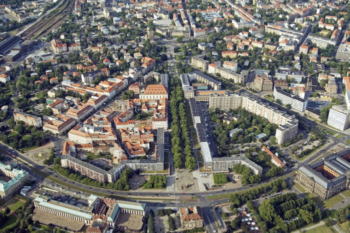 Foto zeigt Luftbild der Inneren Neustadt