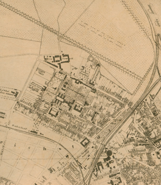 historischer Stadtplan der Friedrichstadt von 1880