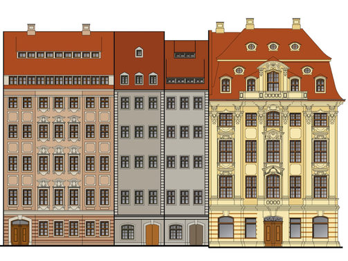 Farbkonzeption der Leitbauten und Leitfassaden zum Jüdenhof