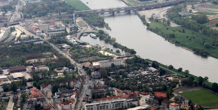 Luftbild des Projektgebiets Leipziger Vorstadt Dresden