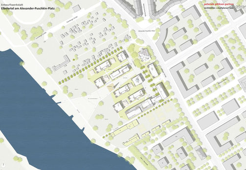 Foto zeigt den Entwurf des Büros ppp architekten + stadtplaner, Lübeck mit arbos Freiraumplanung