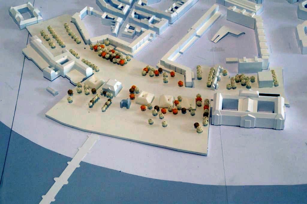 Im Bild ist ein Modell des Wettbewerbteilnehmers bauchplan ).( München zu sehen.